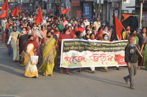 Protest rally by the CPI-M party in condemnation on Khayerpur violence